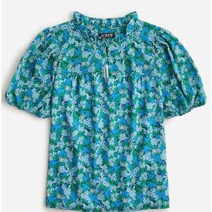 J Crew Ruffle Trim Blouse, Small, NWT